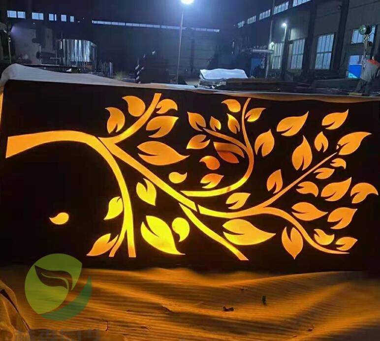 白银耐候钢板灯箱